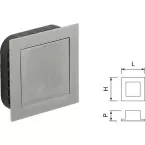 Cuvette carrée Push 50x50mm inox brossé / pce