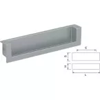 Poignée cuvette à encastrer 96mm nickelé mat / pce