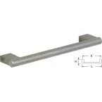 T-greep Ø12x320mm platte steun massief geborsteld inox / pce