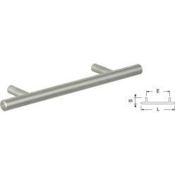 Solid Brushed Stainless Steel Handle T Ø12x256mm per piece
