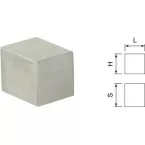 Bouton Kube carré 25x25mm inox massif brossé / pce