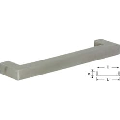 U-vormige vierkante handgreep 15x320mm geborsteld roestvrij staal hol 201 / pce