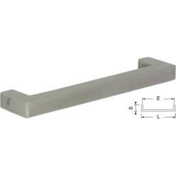 U-vormige vierkante handgreep 15x256mm geborsteld roestvrij staal hol 201 / pce