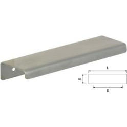 Opschroefbare L-greep 256mm geborsteld inox / pce