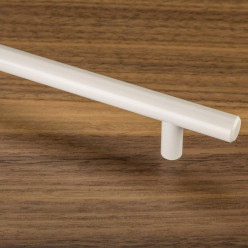 T handle Ø12x128mm satin white / pc