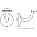 Offset Handrail Bracket 3501 65mm Concealed Fix Black / pc