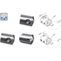 Left Ø3.2mm Rail Bracket for Ø42.4mm Tube Stainless Steel 316 / pc
