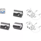 Left Ø3.2mm Rail Bracket for Ø42.4mm Tube Stainless Steel 316 / pc