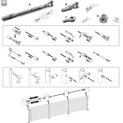 Stainless Steel Fork for 3.2mm Cable 316 / pc