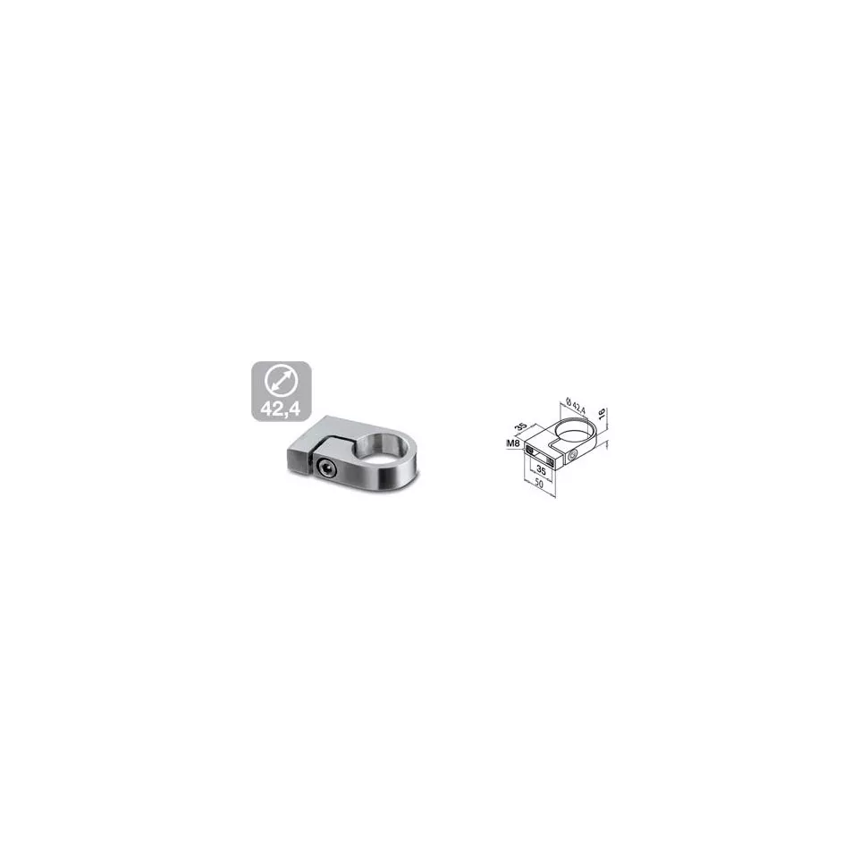 Muurbeugel voor Ø42,4mm iNOX 316 buis...