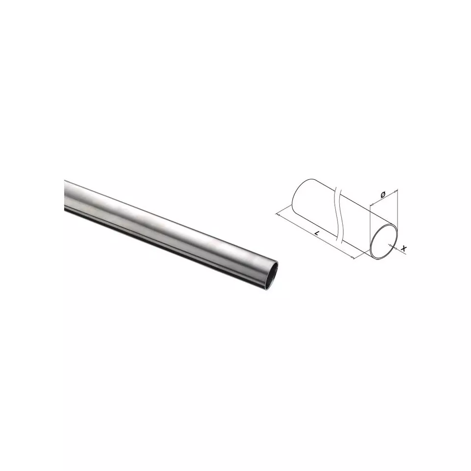 Tube Ø 20x1,5mm inox brossé 304...