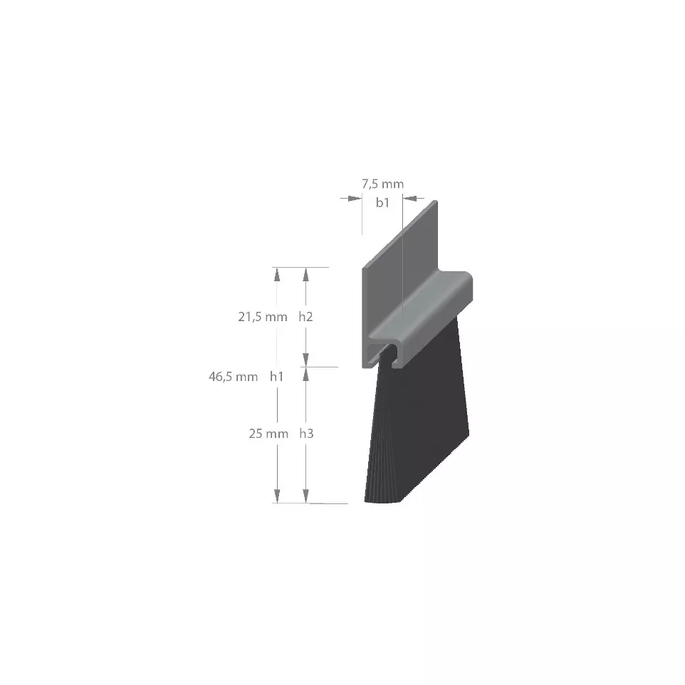 Aluminium profiel met borstels GEZU...