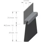 Aluminum Profile with Brushes GEZU AH5 for Door Bottom / 3m
