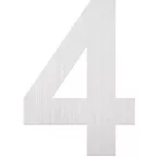 Self-Adhesive Stainless Steel Number \"4\" 80mm per piece