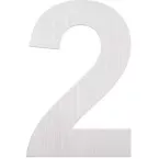 Self-Adhesive Stainless Steel Number \"2\" 80mm / pc