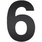 Nummer ''6\"\"9'' ZWART Plat 120mm / Pce