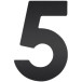 Nummer ''5'' ZWART Plat 120mm / Pce