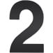 Flat Black Number "2" 120mm / pc