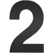Nummer ''2'' ZWART Plat 120mm / Pce