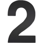 Flat Black Number \"2\" 120mm / pc