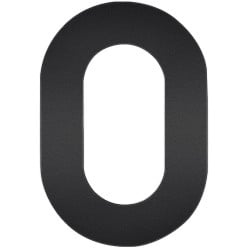 Chiffre noir plat "0" 120mm / Pce