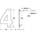 Nummer ''0'' ZWART Plat 120mm / Pce