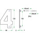 Chiffre noir plat "0" 120mm / Pce