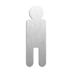 Self-Adhesive Stainless Steel Male Symbol Sign Height 120 mm Thickness 1.5 mm per piece