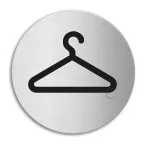 Zelfklevend pictogram \"Garderobe\" inox Ø100mm dikte 1mm / pce