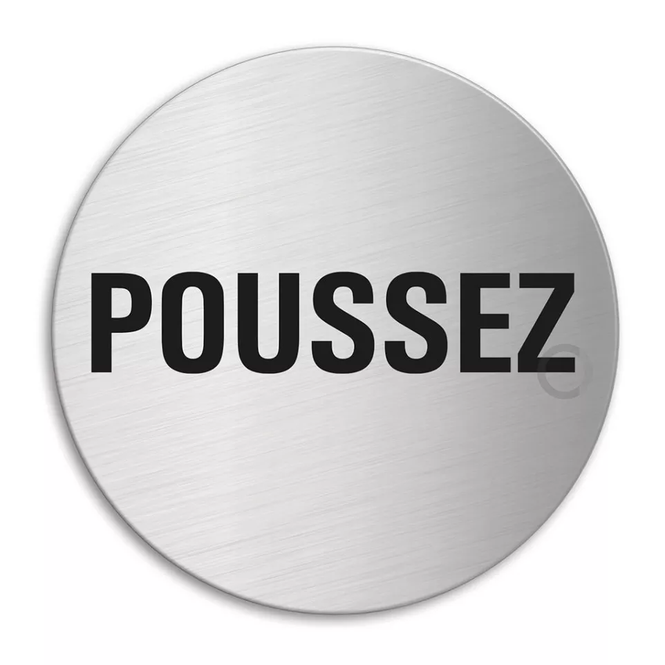 Zelfklevend pictogram "Duwen" inox...