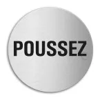 Zelfklevend pictogram \"Duwen\" inox Ø100mm dikte 1mm / pce