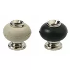 Nickel-Plated Brass Door Stop with Black Rubber / pc