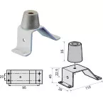 Deurstop - Grond/Muur bevestiging - zilver gelakt OLDA94 DS / pce