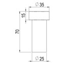 Arrêt de porte murale TL0706, h=70 / Ø25 /Ø35mm inox brossé / pce