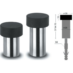 Universele deurstop TL0705, h=37 / Ø25 /Ø35mm roestvrij staal / pce