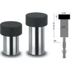 Universele deurstop TL0705, h=37 / Ø25 /Ø35mm roestvrij staal / pce