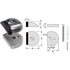 Arrêt de porte demi-lune en inox L&L inox / pce