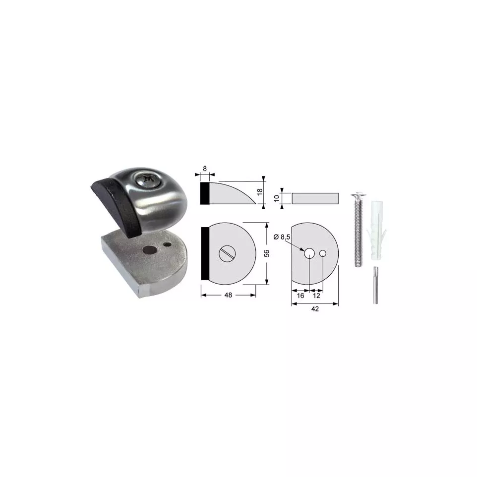 Stainless Steel Half-Moon Door Stop...