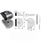 Stainless Steel Half-Moon Door Stop L&L / pc