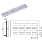 Grille de porte Renson 381 alu naturel 400x80mm / pce