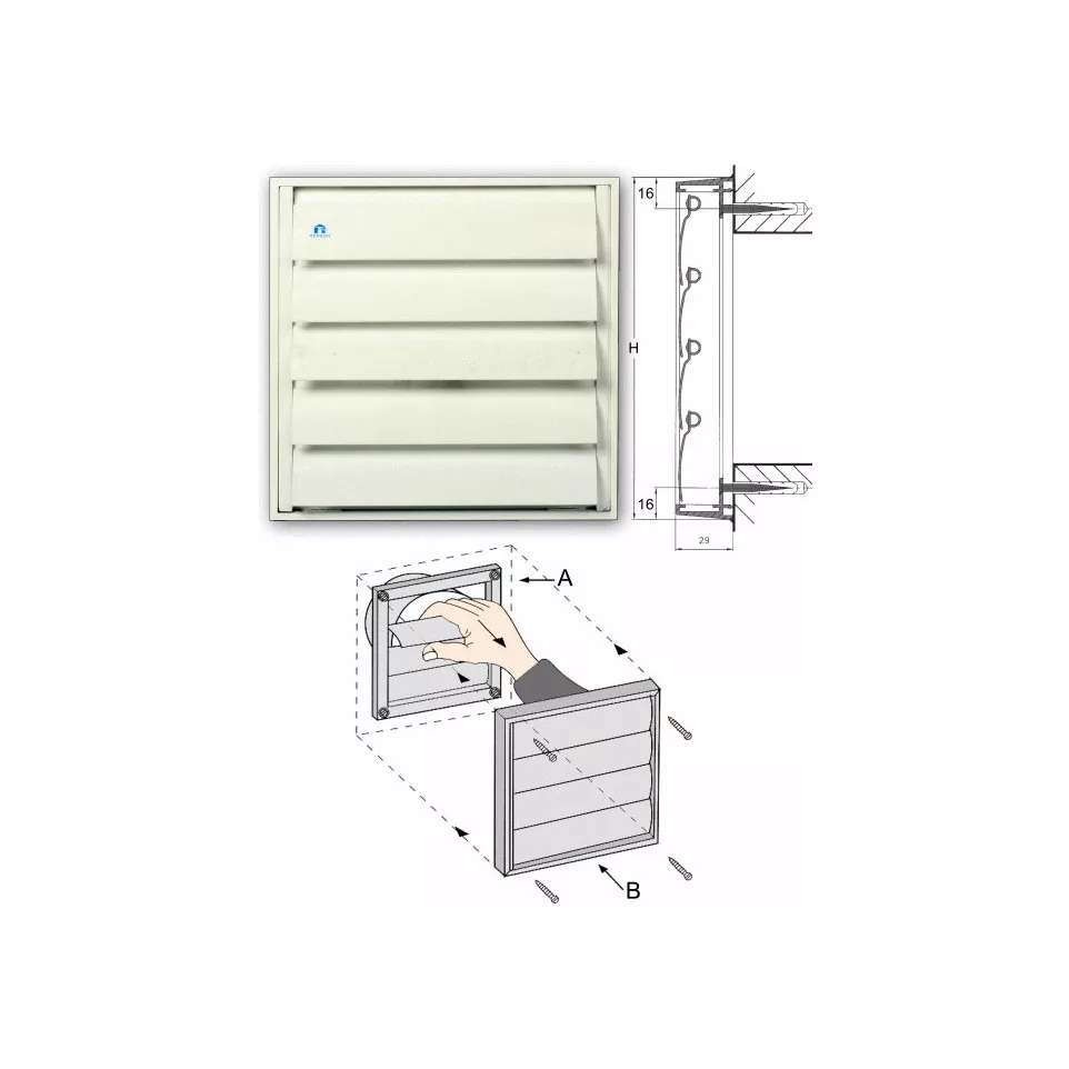 Grille de hotte 433/S Renson alu...