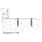 Doguet 418 alu pour montage grille 411 / pce