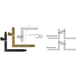 Pair of Black Plastic-Coated Left Hinge Brackets HGD / pc