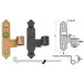 Black Left-Handed HGD Angled T Hinges Plastic-Coated per piece