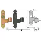 Black Left-Handed HGD Angled T Hinges Plastic-Coated per piece