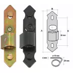 Right-hand black plastic-coated surface hinge HGD / pc