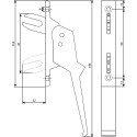 Argenta 517 D ophangbeugels met dubbele vork voor F1 zilver aluminium frame / pce