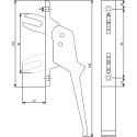 Argenta 517 E ophangbeugels met enkele vork voor F1 zilver aluminium frame / pce