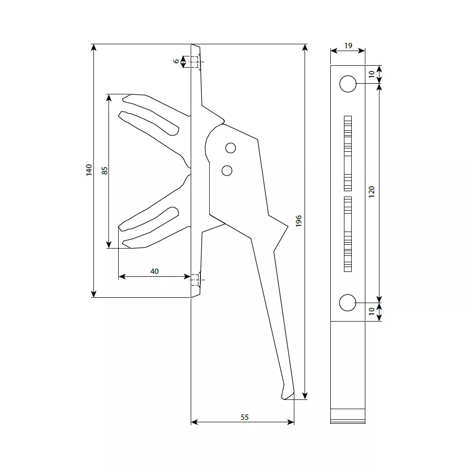 Argenta 70 Cremone Handles with...