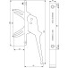 Argenta 520 zilver F1 ophangbeugels met dubbele vork voor houten frames / pce